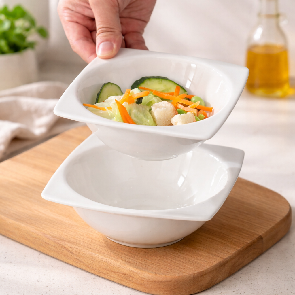 Minimalist Square Ceramic Salad Bowl