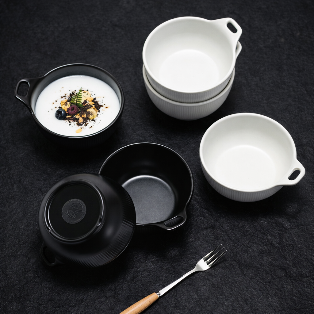 Matte Melamine Single Handle Bowl