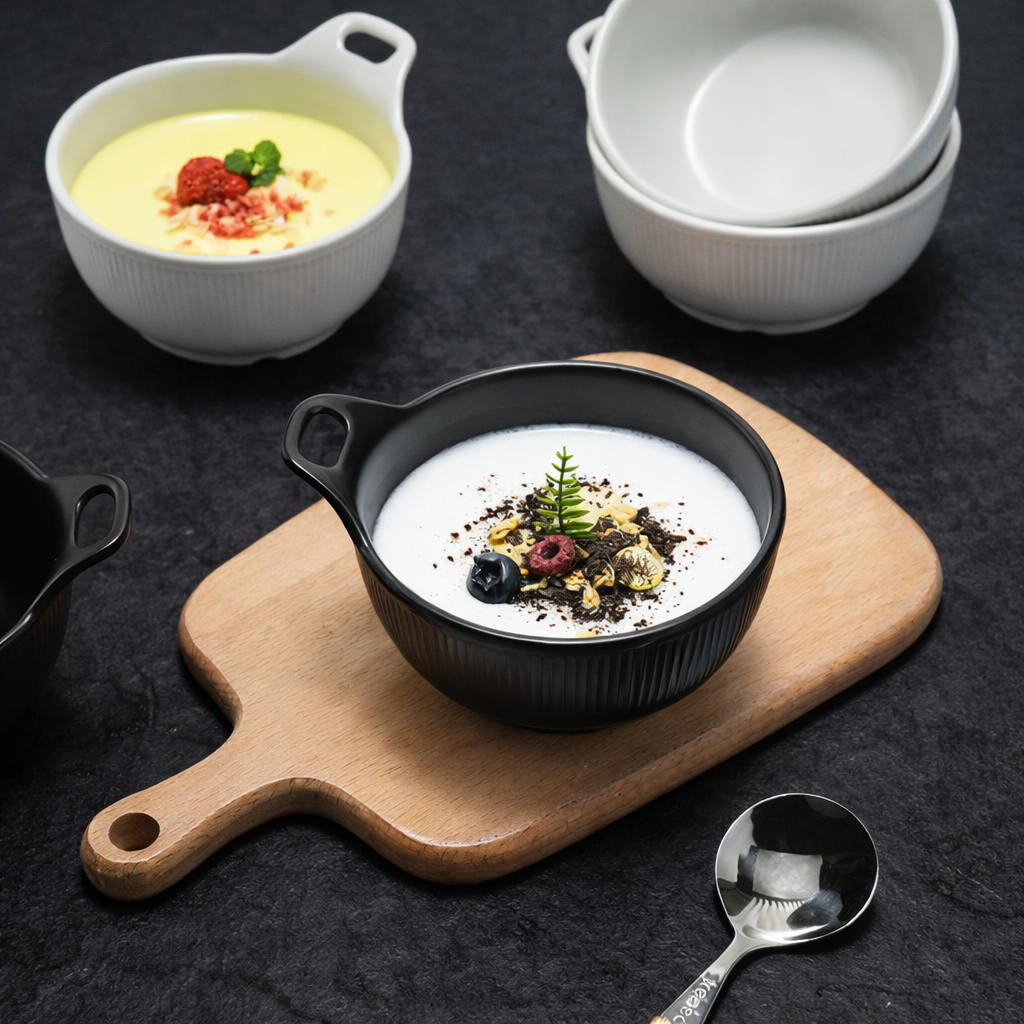 Matte Melamine Single Handle Bowl