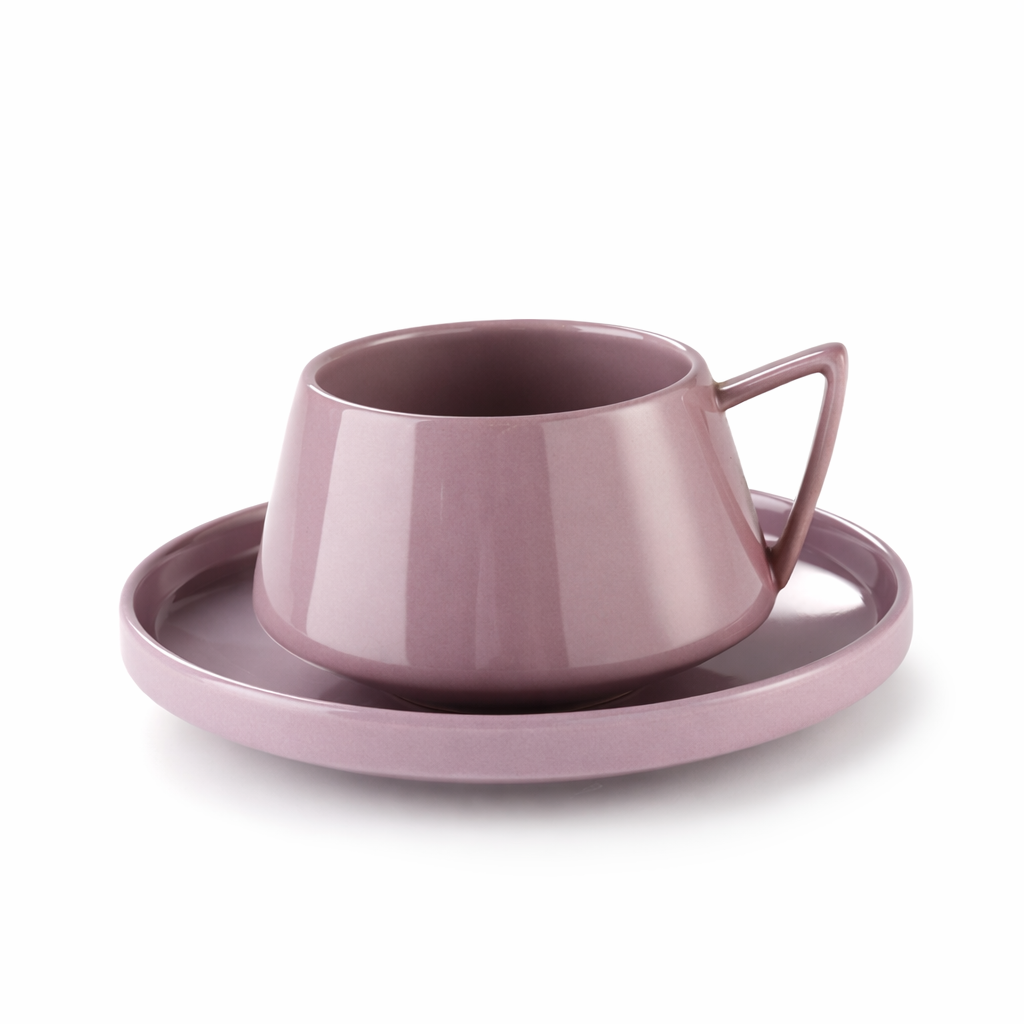 Ceramic Coffee Cup & Saucer Set