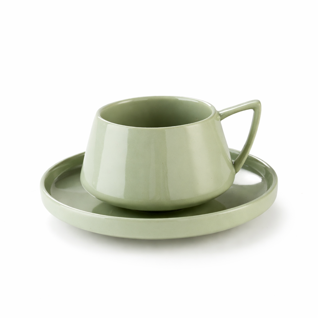 Ceramic Coffee Cup & Saucer Set