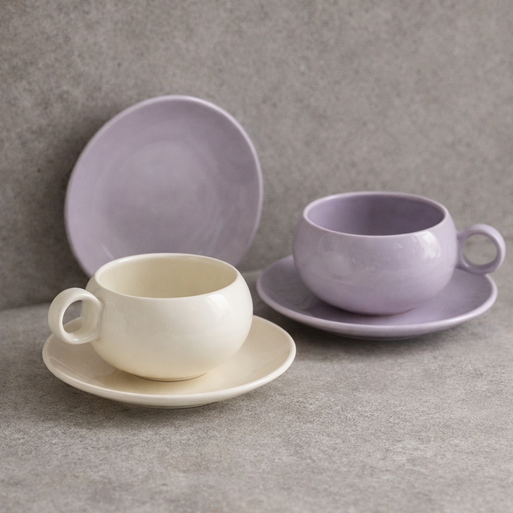 Nordic Ceramic Coffee Cup & Saucer Set