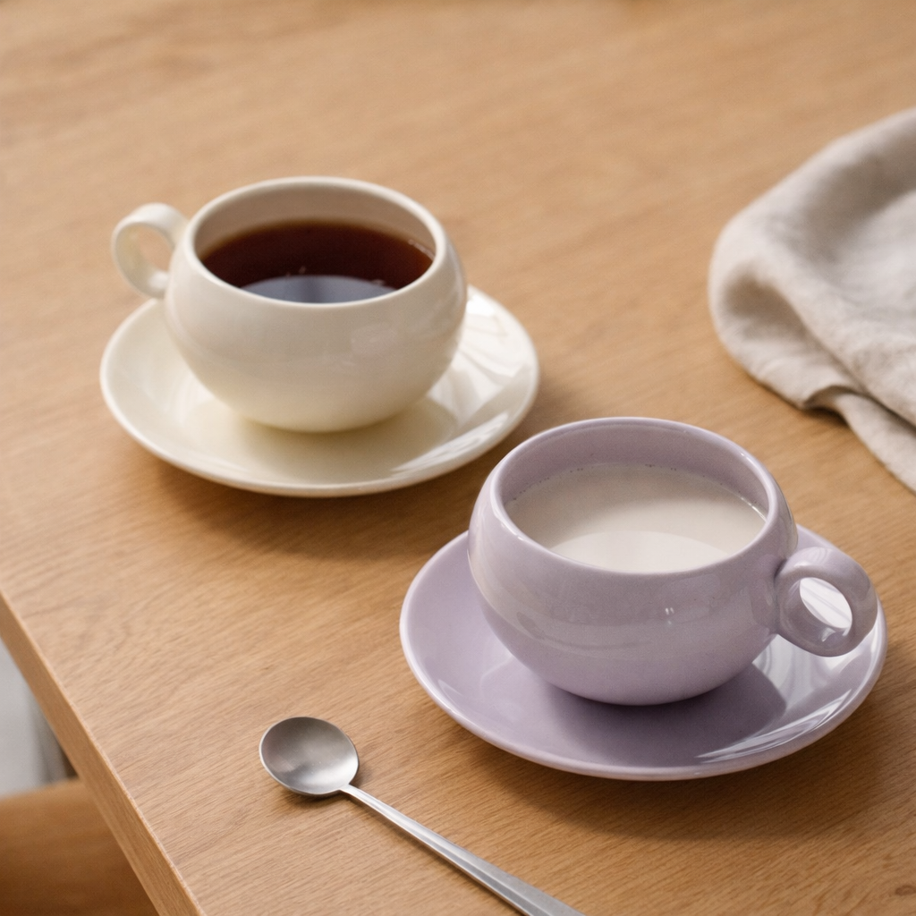 Nordic Ceramic Coffee Cup & Saucer Set