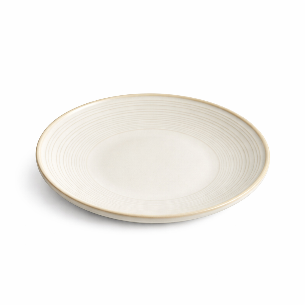 Minimalist Line Texture Ceramic Flat Plate
