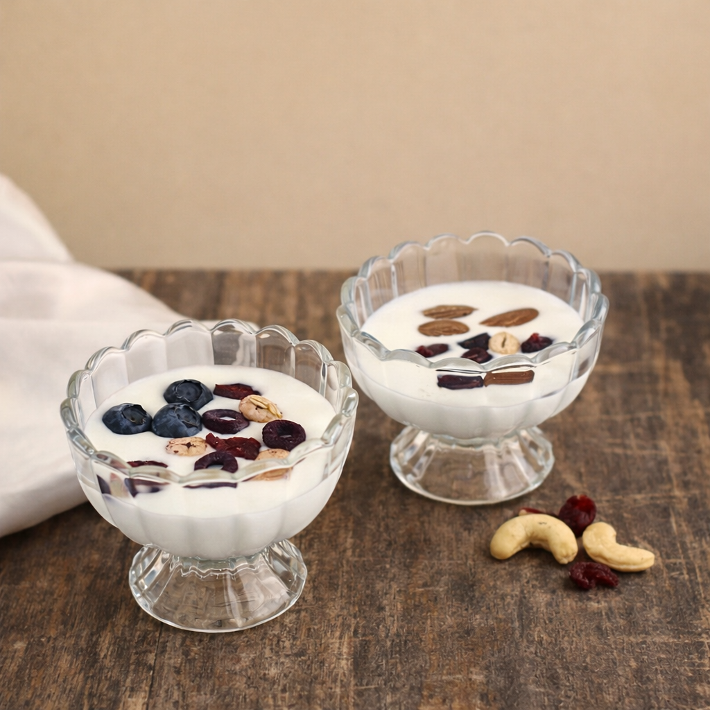 Scalloped Glass Dessert Cup