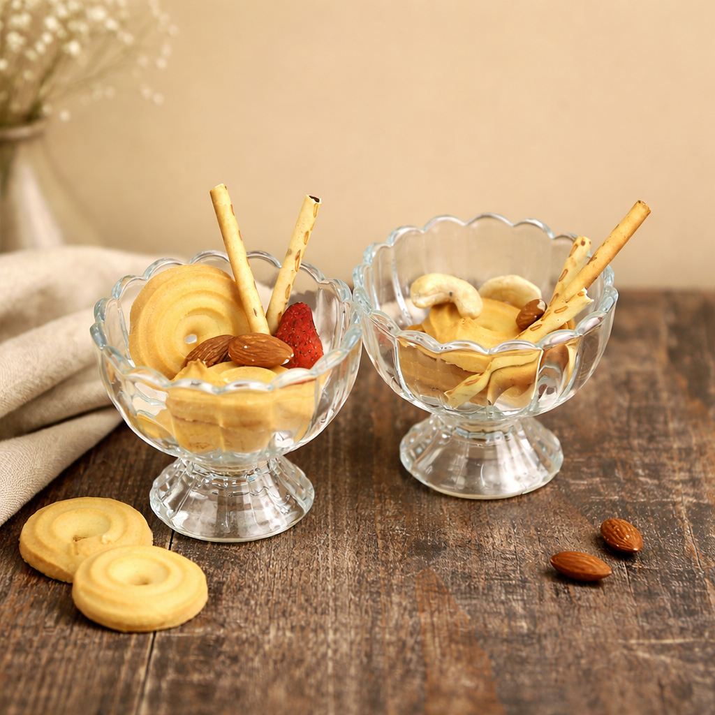 Scalloped Glass Dessert Cup